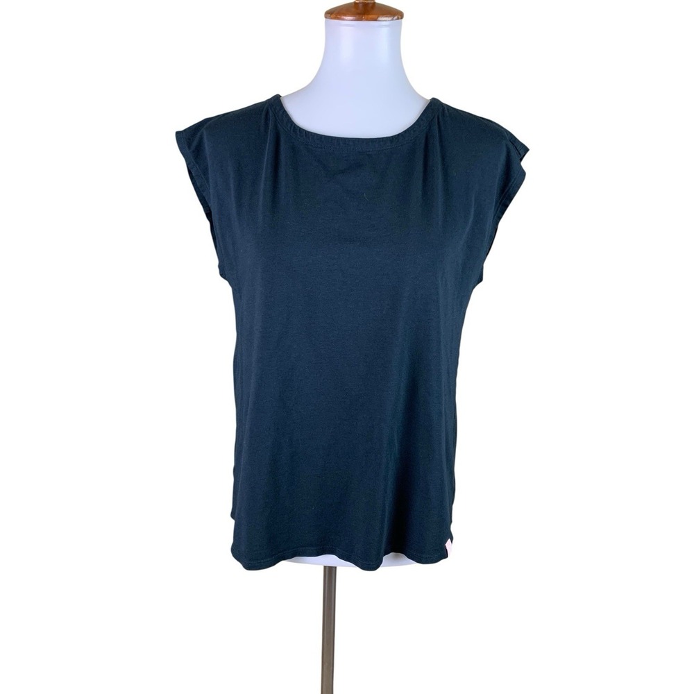 ThirdLove Black Modal Blend Flutter Sleeve Soft Stretch‎ Tee Small